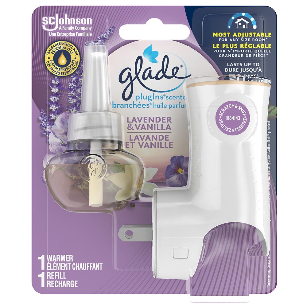 Glade Plugins Scented Oil Air Freshener Starter Kit In Lavender Vanilla The Home Depot Canada