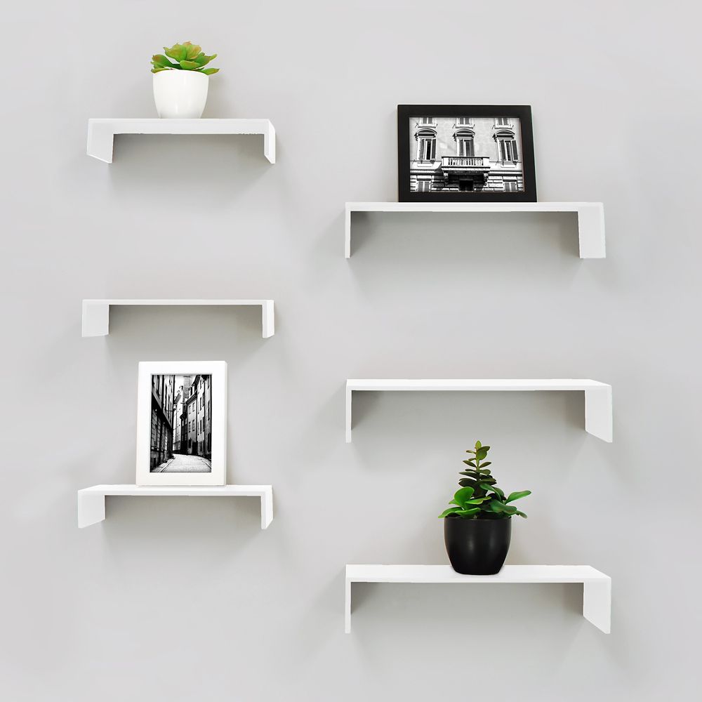 Kiera Grace Extense Wall Shelves- White (6-Pack) | The Home Depot Canada