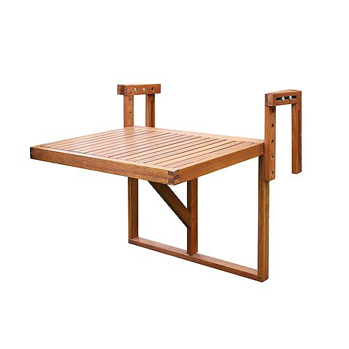 24 inch x 18 inch Stockholm Acacia Balcony Table, Golden Teak Finish