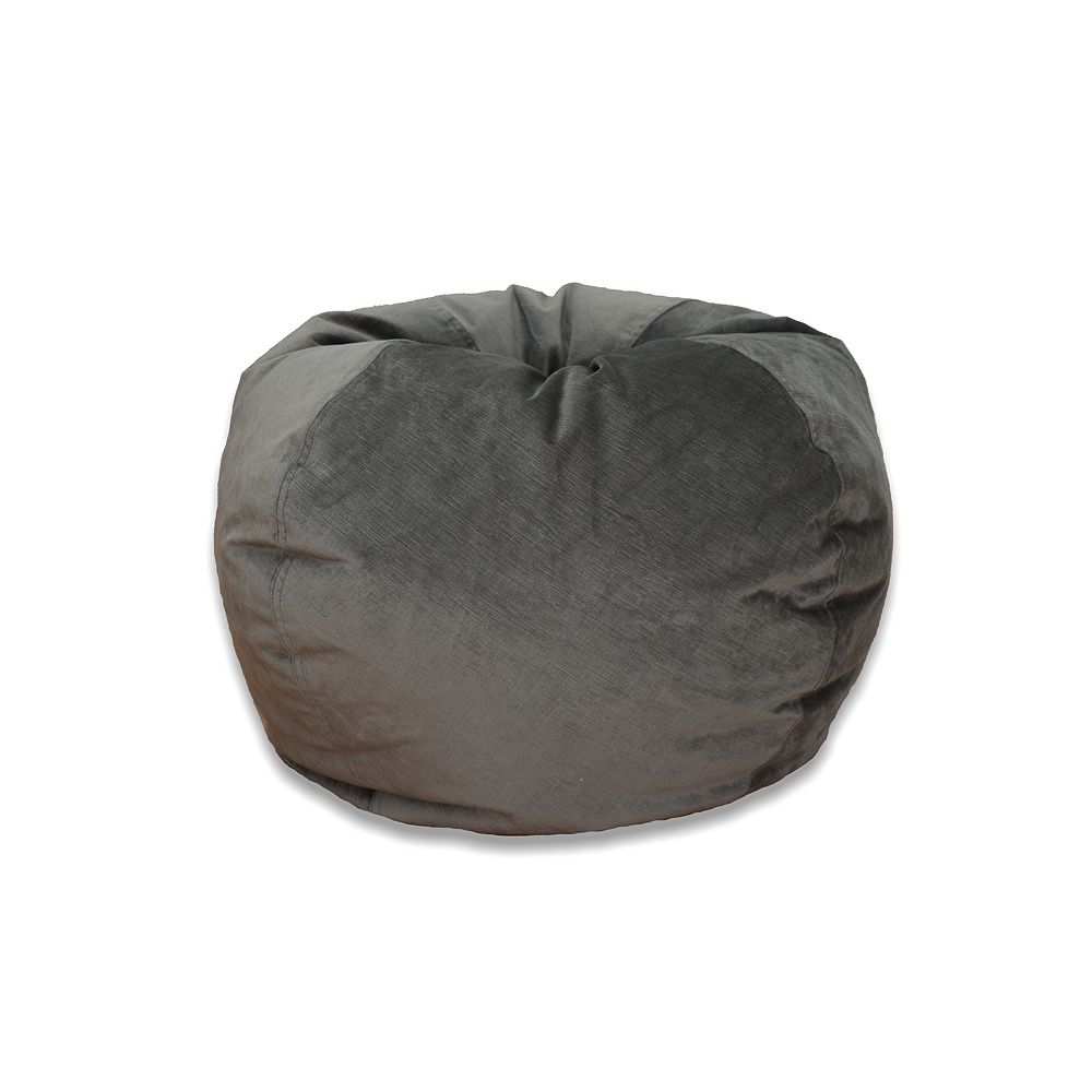 Ace Casual Furniture Large Textured Velvet Bean Bag in Pewter The Home Depot Canada