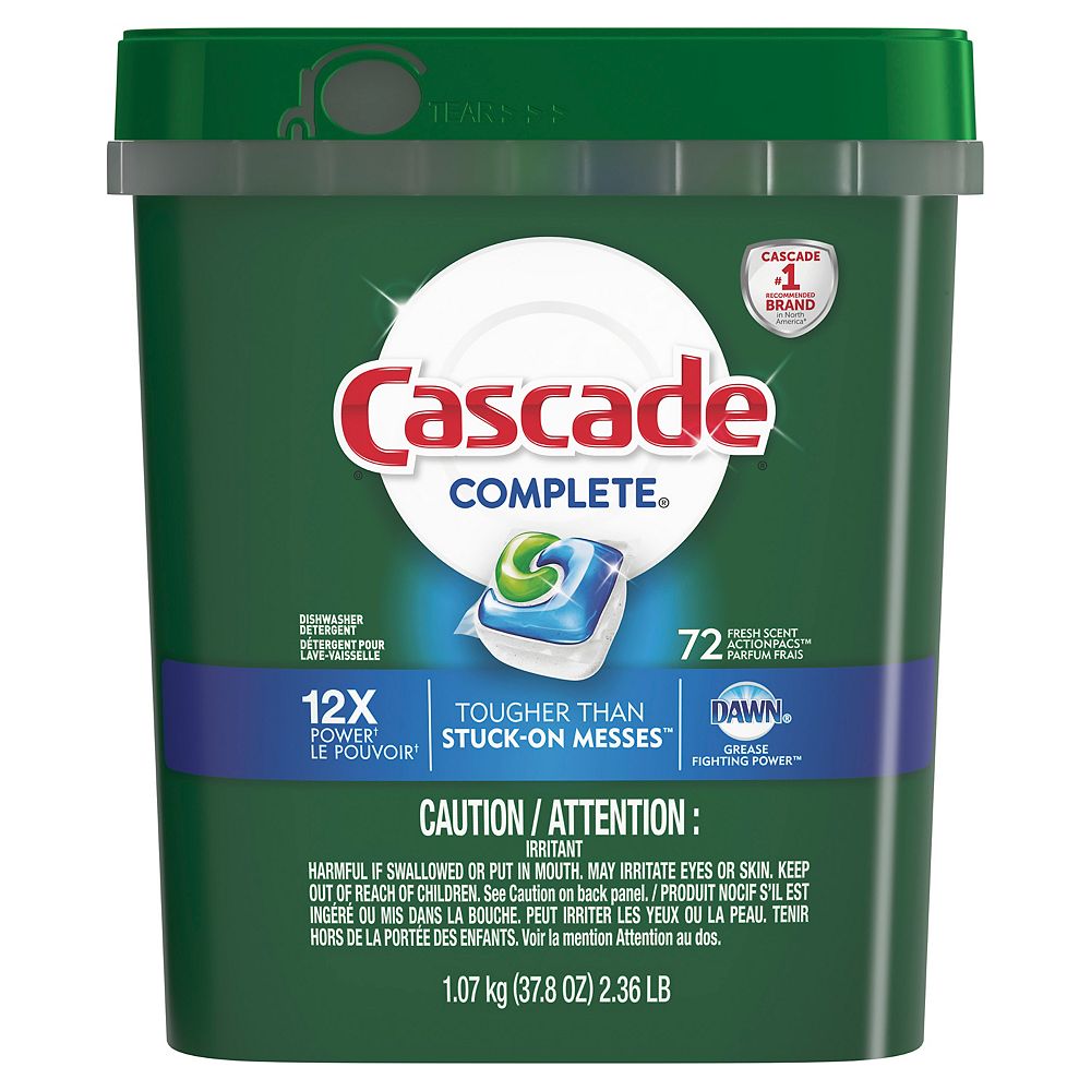 Cascade Complete ActionPacs Dishwasher Detergent, Fresh Scent (72-Count ...