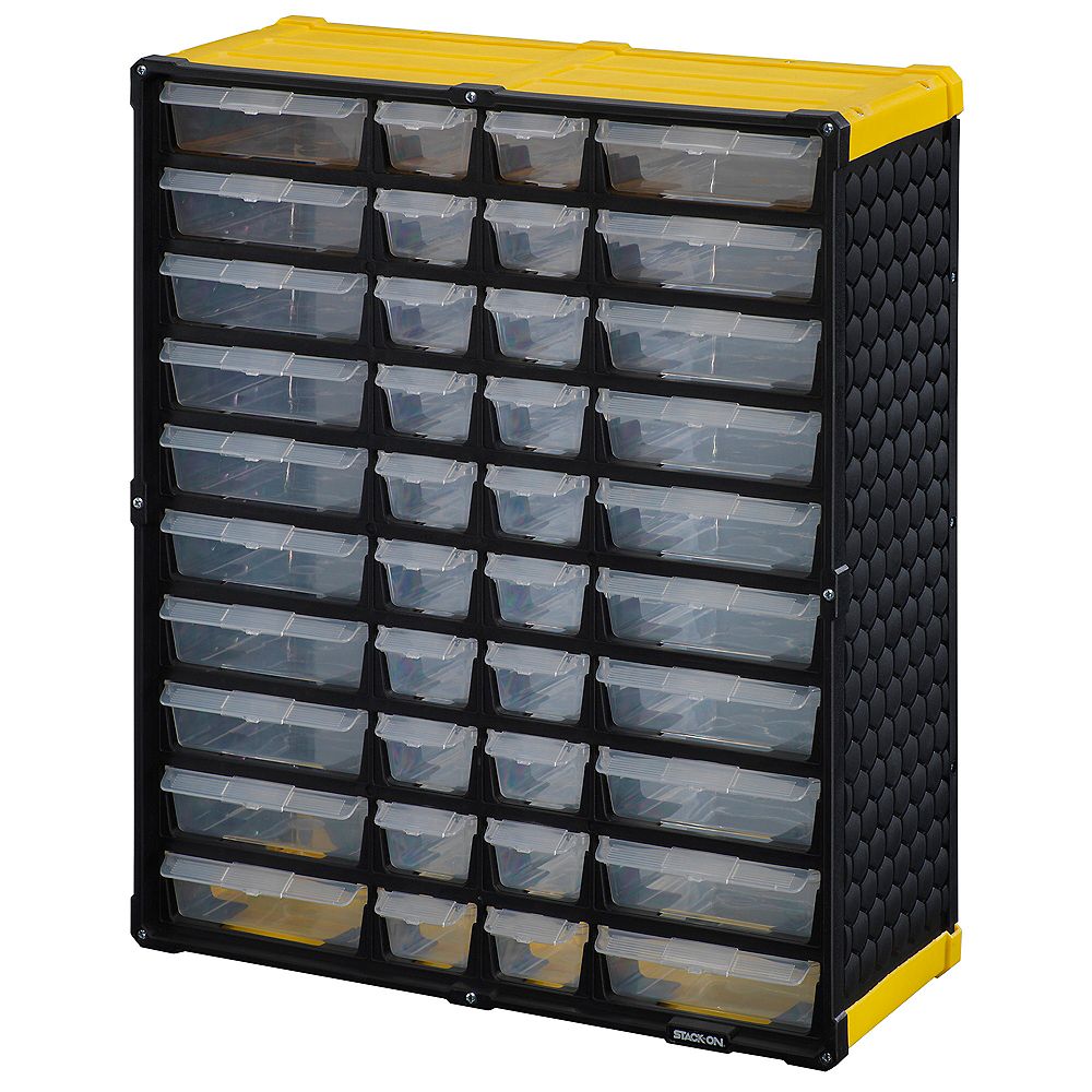 Stack On 40 Drawer Storage Cabinet In Yellow The Home Depot Canada