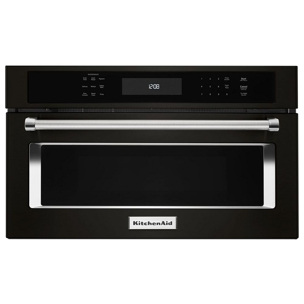 KitchenAid Black Stainless, 30 Inch Built In Microwave Oven With
