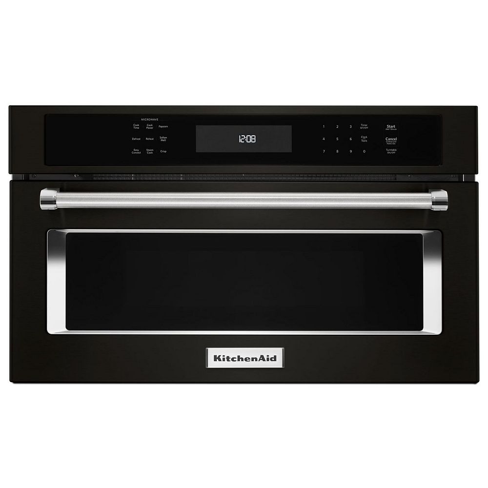 Kitchenaid Black Stainless 30 Inch Built In Microwave Oven With Convection Cooking The Home Depot Canada Microwave Oven With Convection Cooking