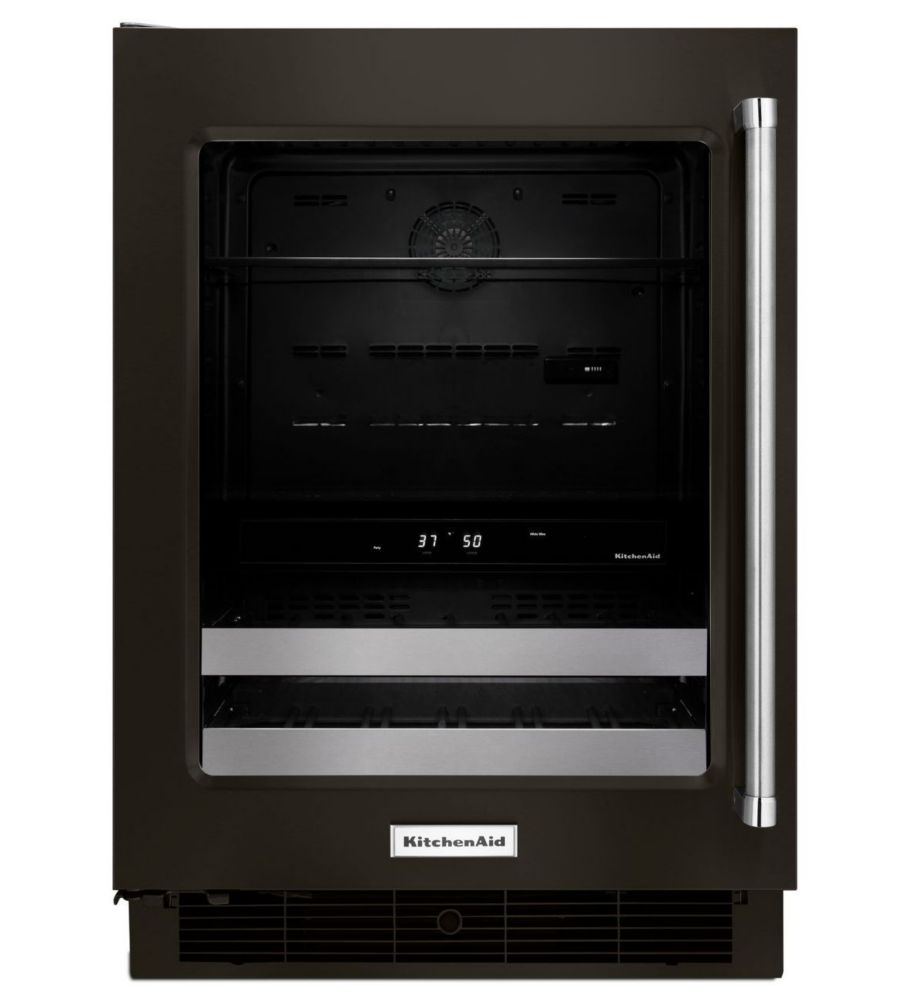 black stainless steel under counter wine fridge