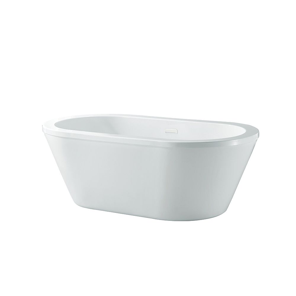 Ove Decors Kaylee 63 Inch Freestanding Acrylic Tub In White The Home Depot Canada