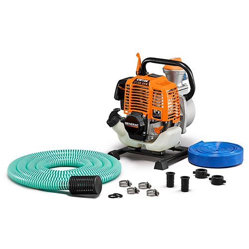 2HP 1 In. Gas Powered Clean Water Pump with Hose Kit