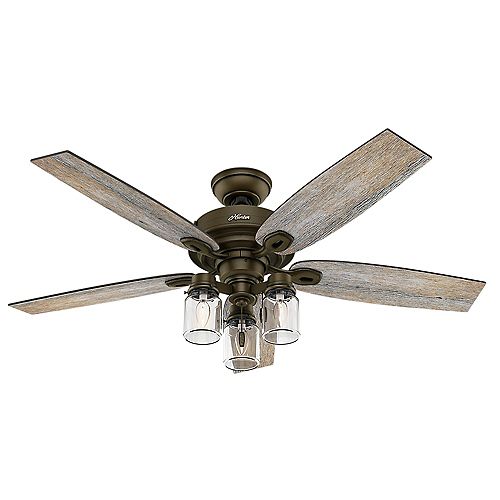 Crown Canyon 52-inch Regal Bronze Ceiling fan with light kit