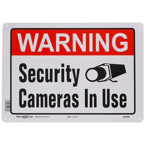 10 x 14-inch Aluminum Warning Security Camera In Use Sign - 1pc