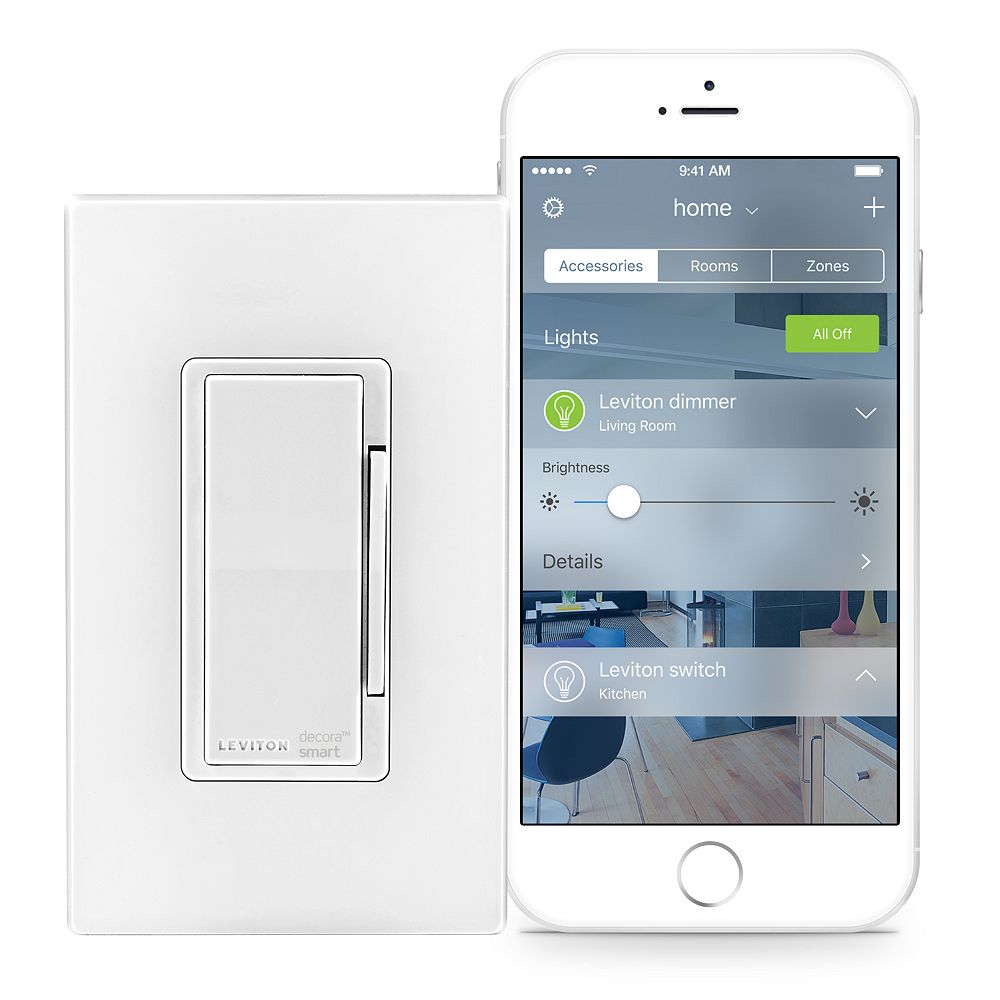 Leviton Dimmer with HomeKit Technology in White (Screwless Wallplate
