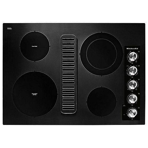 30-inch Electric Downdraft Cooktop with 4 Elements in Black