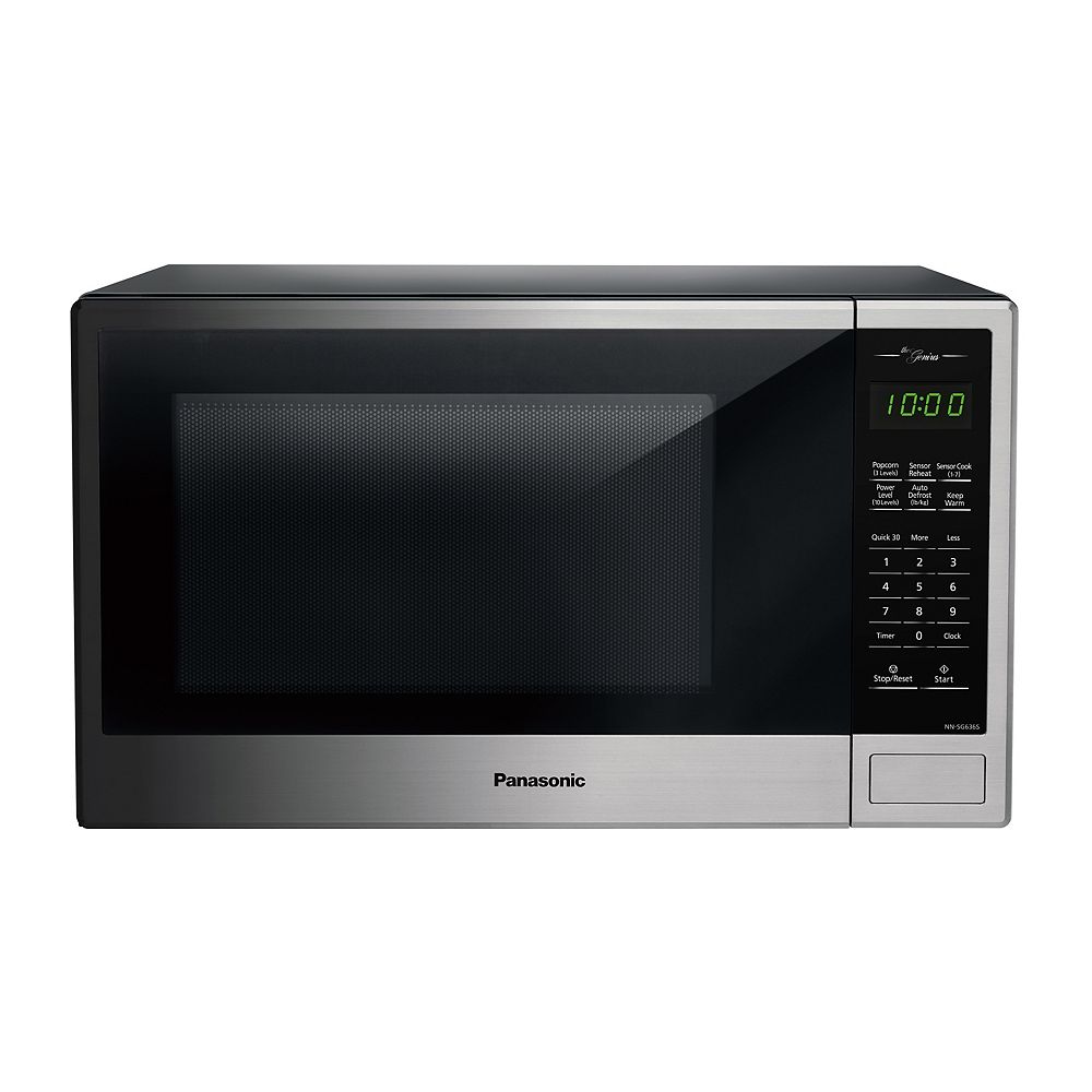 Panasonic Genius 1 3 Cu Ft 100w Countertop Microwave Oven In Stainless Steel Finish The Home Depot Canada Panasonic Genius 1 3 Cu Ft 100w