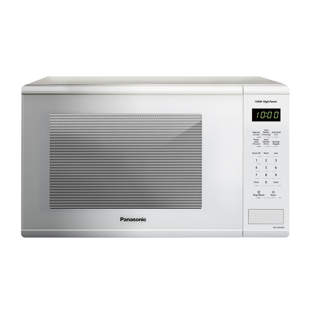 Panasonic 1 3 Cu Ft Countertop Microwave Oven In White The Home Depot Canada Panasonic 1 3 Cu Ft Countertop