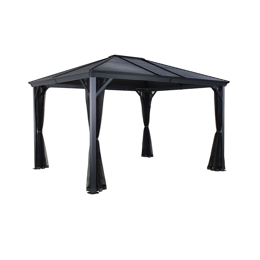 Sojag Ventura 10 ft. x 14 ft. Sun Shelter in Charcoal | The Home Depot ...