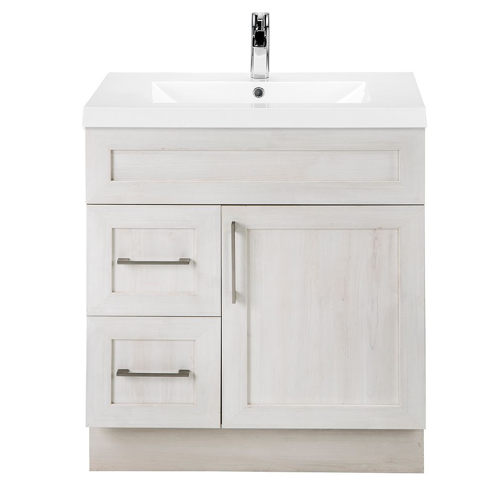Cutler Kitchen Bath Fogo Harbour 30 Inch W 2 Drawer 1 Door Freestanding Vanity In Off Wh The Home Depot Canada Cutler Kitchen Bath Fogo Harbour 30, Home Depot Canada Bathroom Vanities 30 Inch