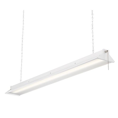 3 ft. 64-Watt White Integrated LED Shop Light with Pull Chain - ENERGY STAR®