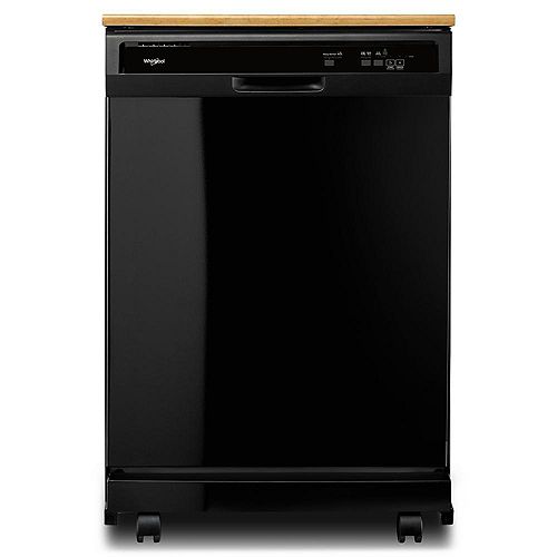 Front Control Portable Heavy-Duty Dishwasher in Black, 64 dBA