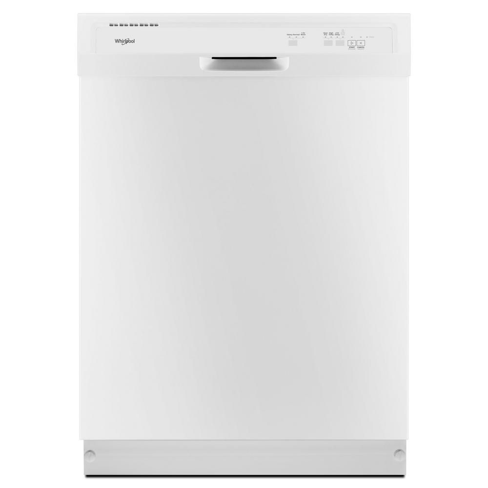 Whirlpool Front Control Dishwasher in White with Plastic Tub, 55 dBA - ENERGY STAR®