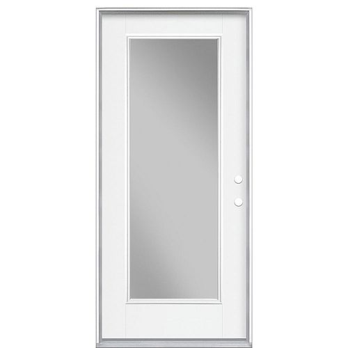 36-inch x 80-inch Full Lite Clear Low-E Primed Steel Prehung Front Door