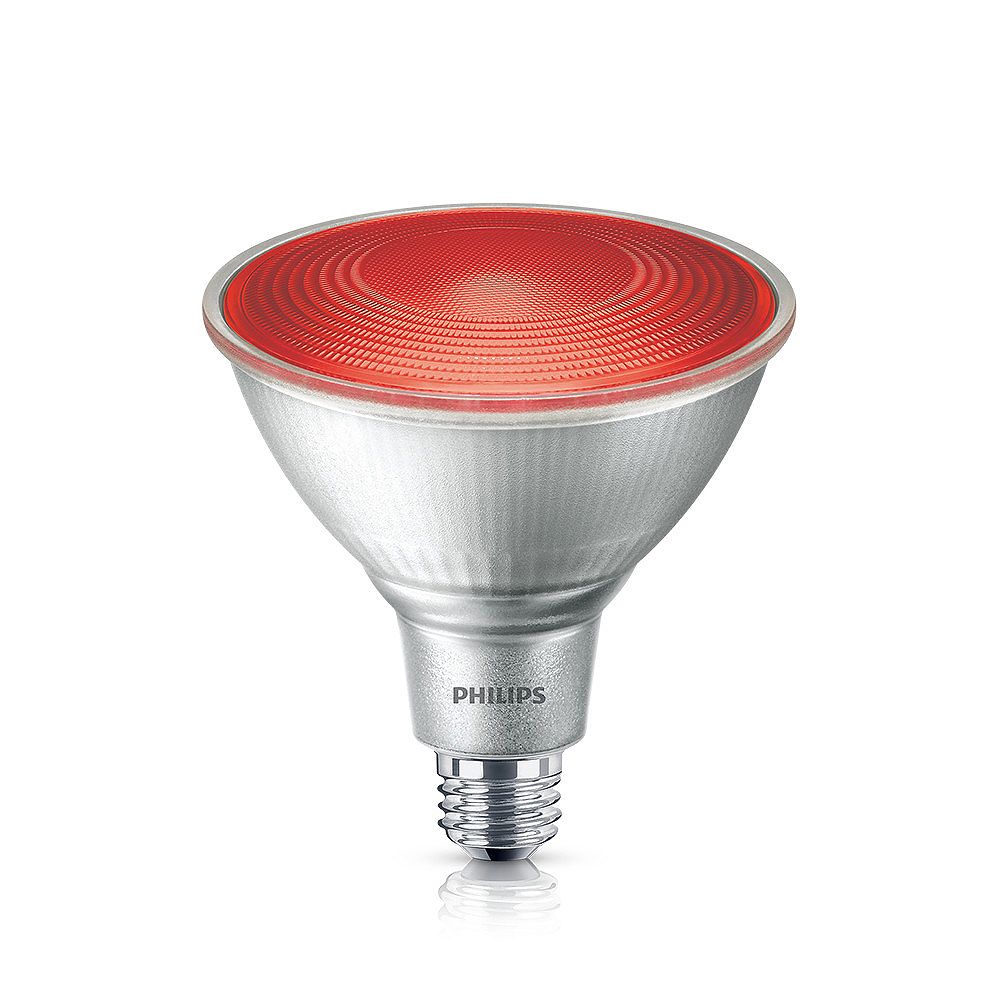 Philips Ampoule à DEL PAR38 en verre, non gradable, rouge, 90 watts