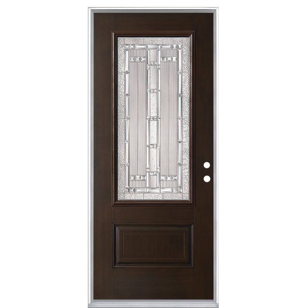 Masonite Everland 36 Inch X 80 Inch Chestnut Elmhurst 3 4 Lite Painted Smooth Fibreglass P The Home Depot Canada