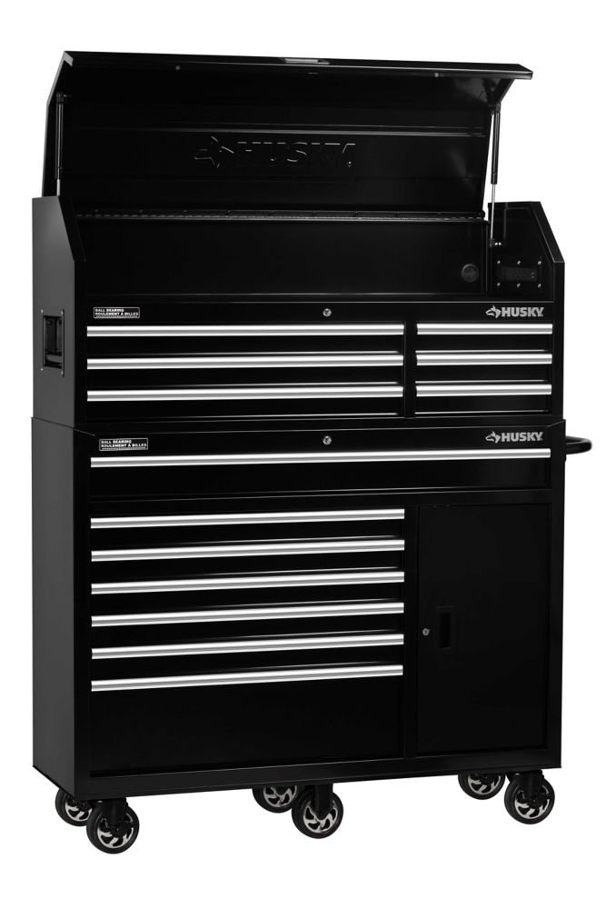 Husky 52inch 13Drawer Tool Storage Chest and Combo in Black