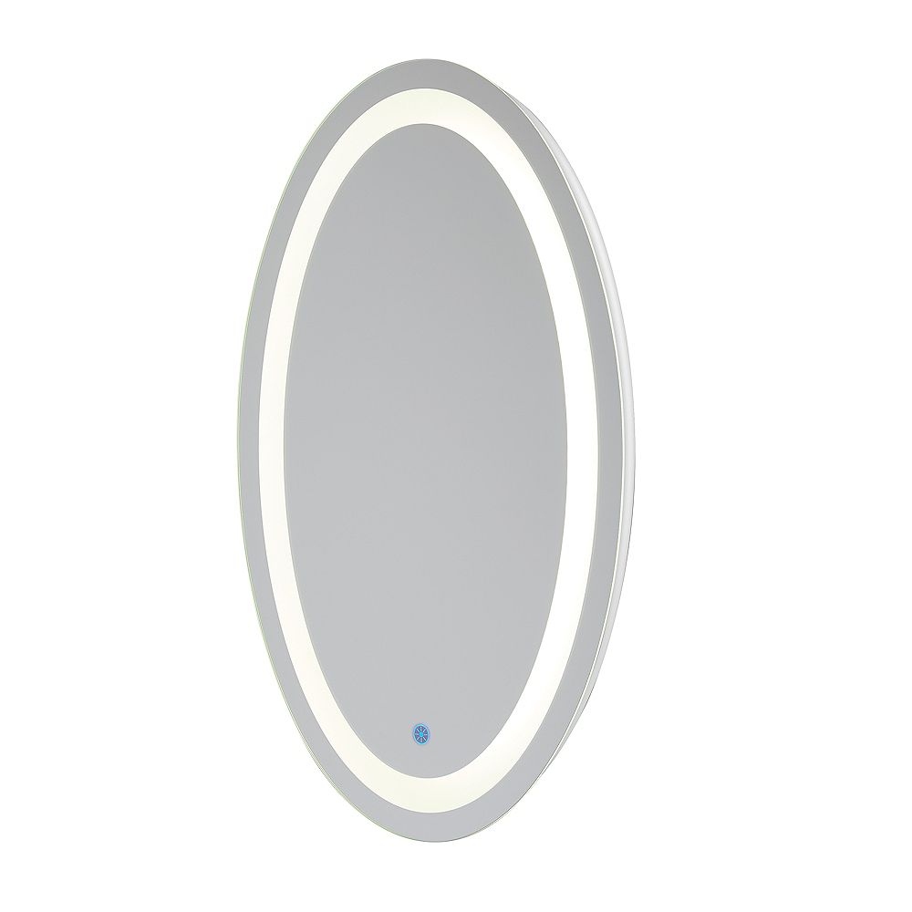 Renin Florence Hardwired Led Backlit Mirror Oval For Bathroom Or Vanity 21 Inch X 31 Inch The Home Depot Canada