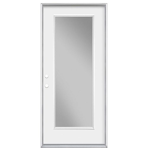 Masonite 32-inch x 80-inch Full Lite Clear Low-E Primed Steel Prehung Front Door