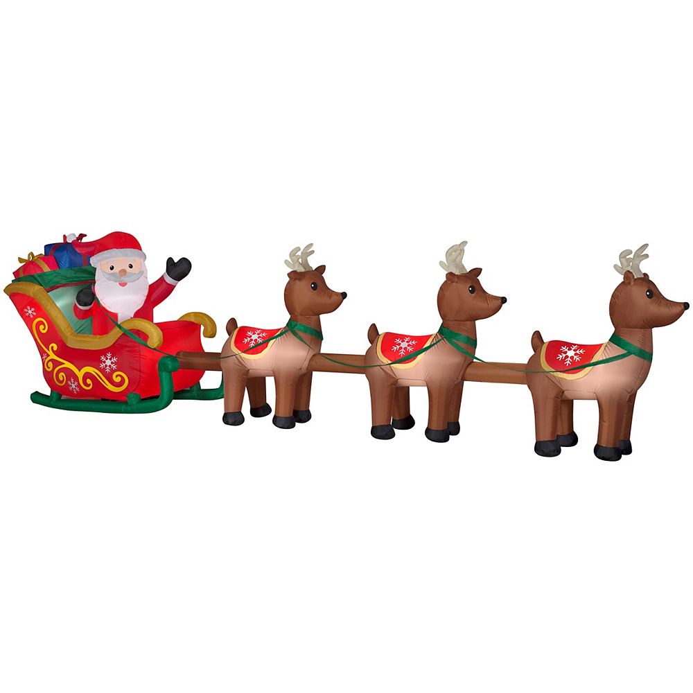 4 4 ft x 16 ft inflatable santa reindeer outdoor christmas decoration