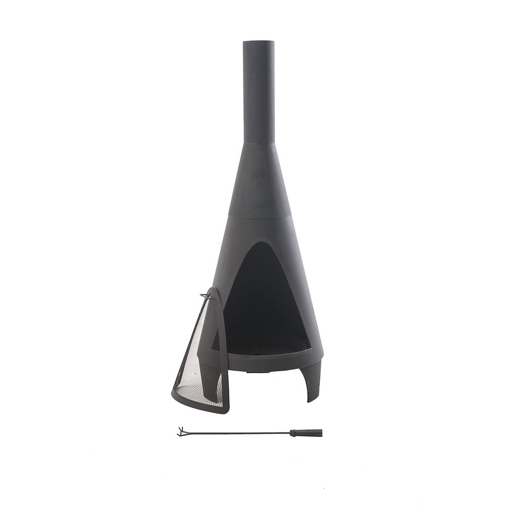 Sunjoy Lawrence Outdoor Chimney Fireplace The Home Depot Canada