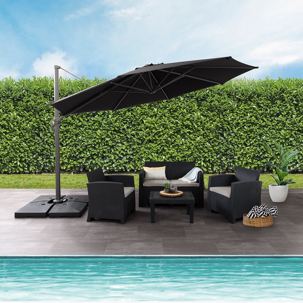 Corliving 11 5 Ft Uv Resistant Deluxe, Large Patio Cantilever Umbrella Canada