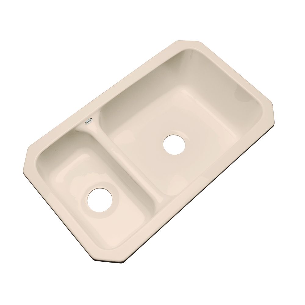 Thermocast Wyndham Undermount Double Bowl Peach Bisque Kitchen Sink