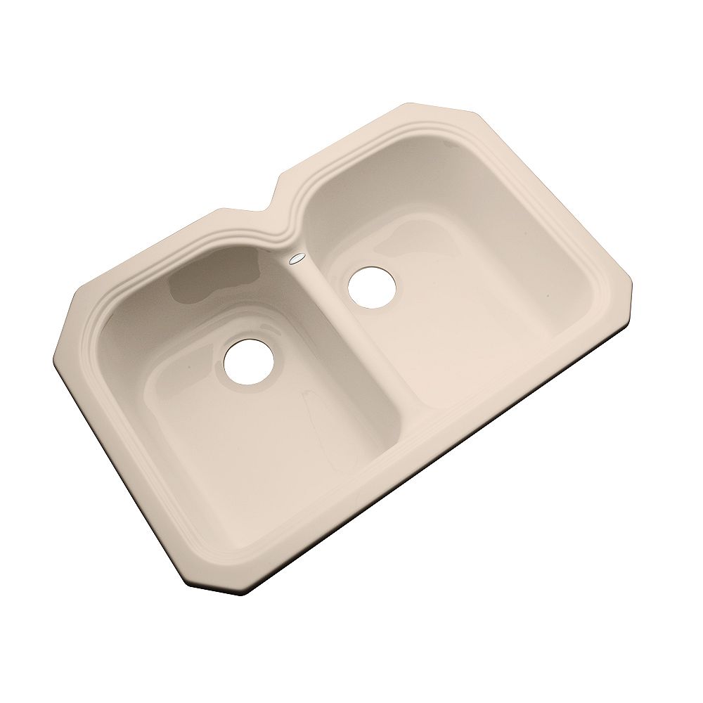 Thermocast Hartford Undermount Double Bowl Peach Bisque Kitchen Sink