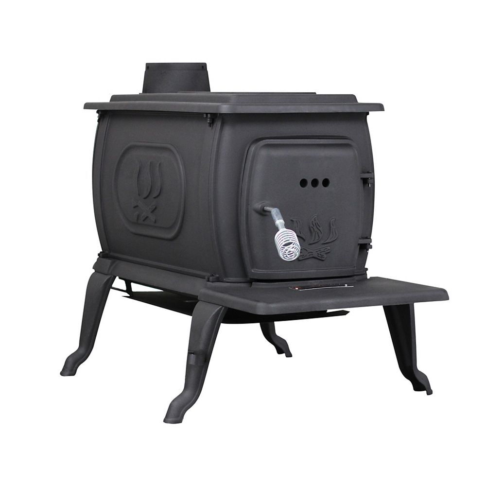 US Stove Logwood 1600 sq. ft. EPA Certified Cast Iron Wood Stove The