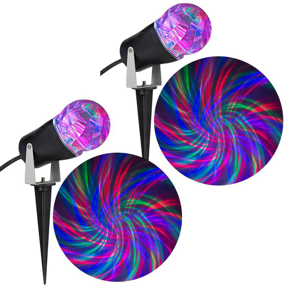 LightShow Holiday Light Show Projection Light Ribbon 2Piece Combo Pack