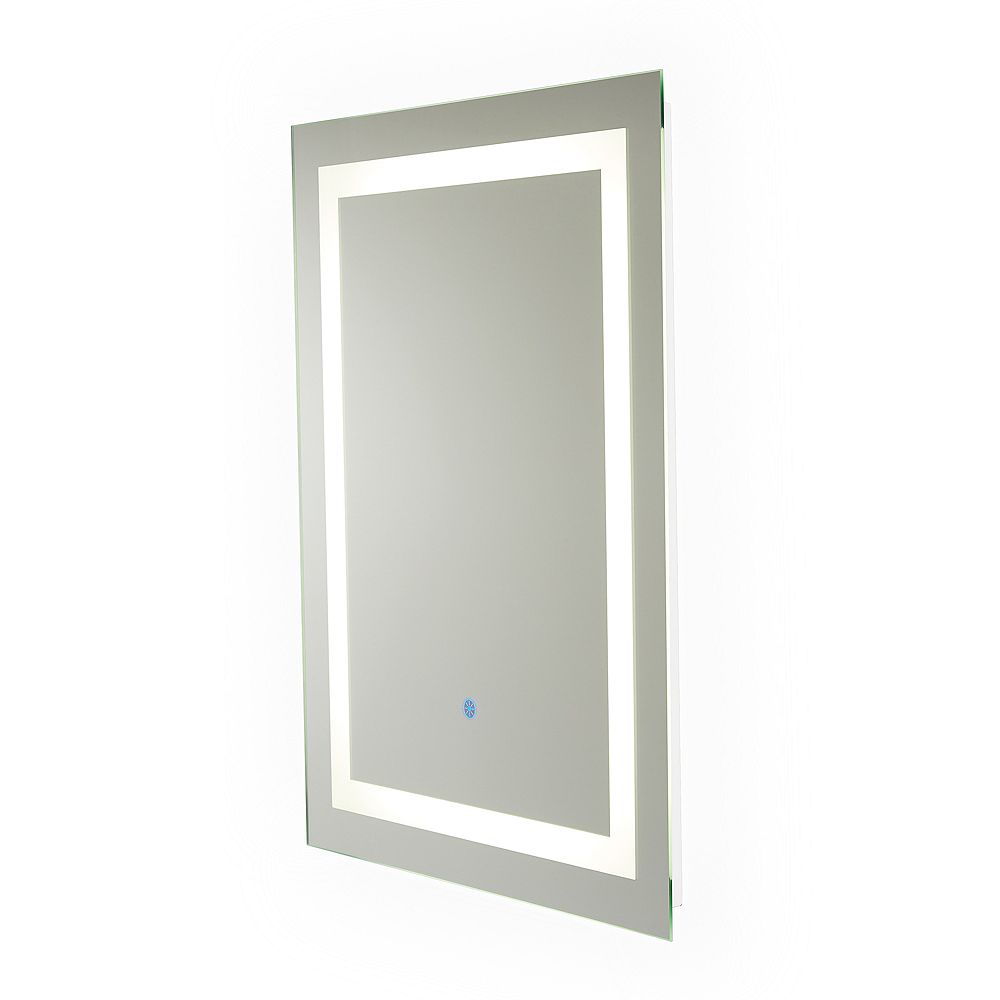 Renin Portofino Hardwired Led Illuminated Backlit Mirror For Bathroom Or Vanity 24 Inch X The Home Depot Canada