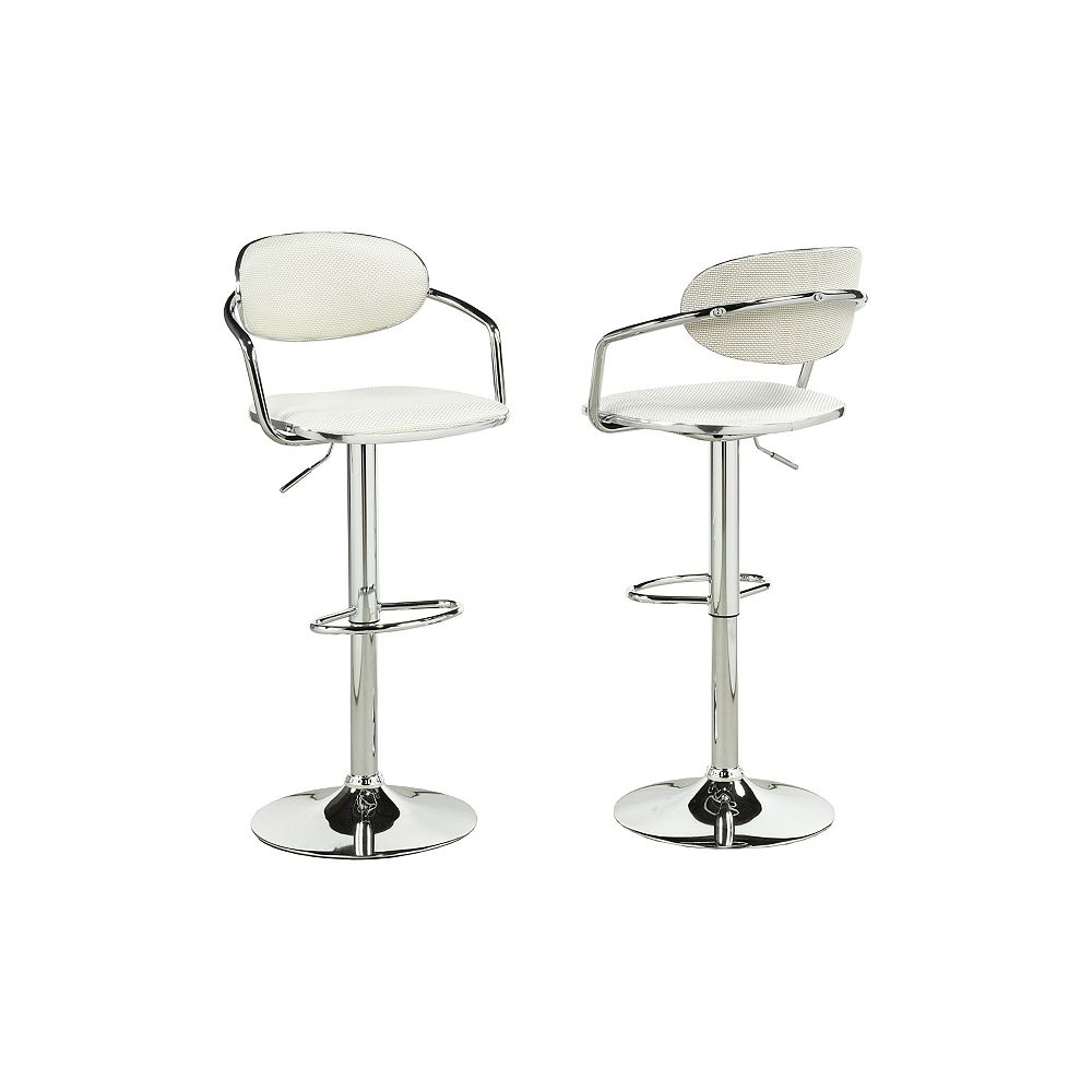 Brassex Inc. Adj.Bar Stool (Set of 2), White The Home Depot Canada