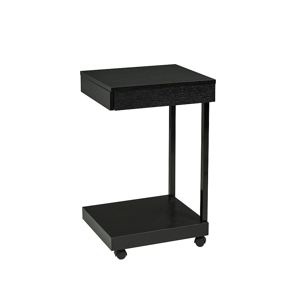 Brassex Inc. Laptop Stand with Storage Drawer, Black The Home Depot