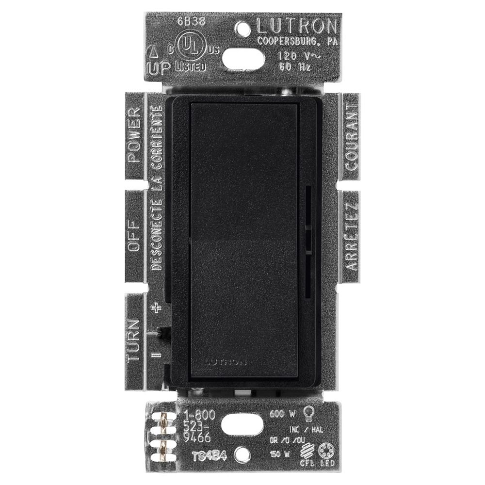 Lutron Gradateur Diva LED+ pour ampoules à DEL/halo/incand, unipolaire