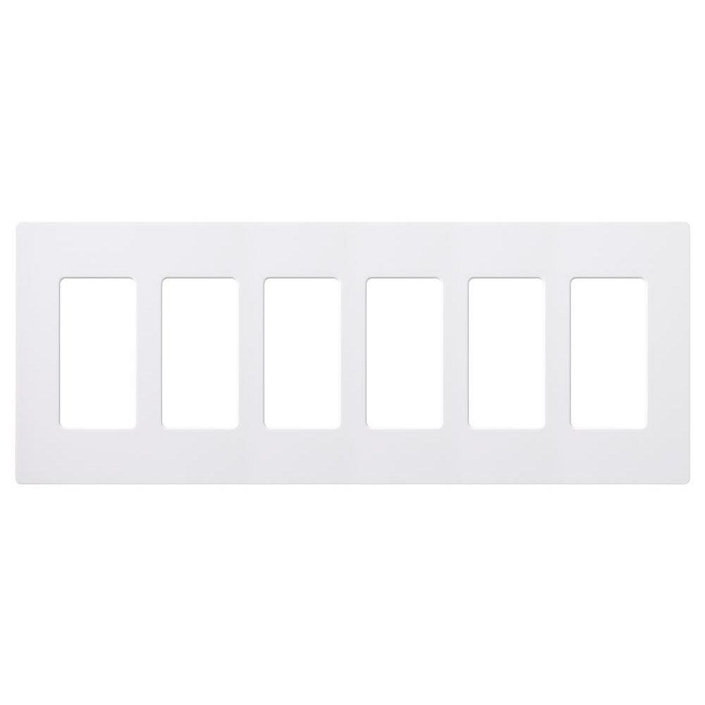 Lutron Claro 6 Gang Decorator Rocker Wallplate Gloss White 1 Pack The Home Depot Canada