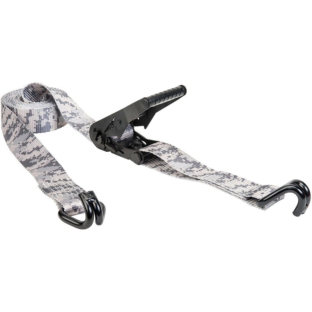 KEEPER 16 ft. x 2 inch Molded Grip Ratchet Tie-Down, Digital Gray Camo ...