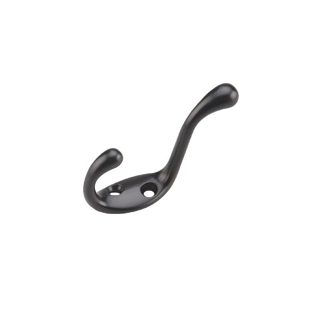 Nystrom 3 3/8-inch (86 mm) Utility Metal Hook, Black | The Home Depot ...