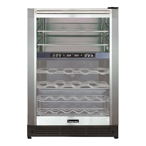 24-inch Wide Dual-Zone Wine and Beverage Cooler with Stainless Steel Door