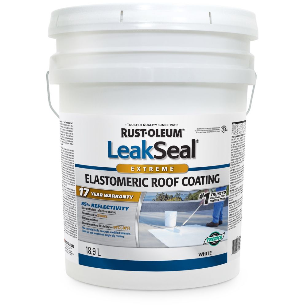 LeakSeal 18 9L Elastomeric Roof Coating 17YR The Home Depot Canada P 1001063234
