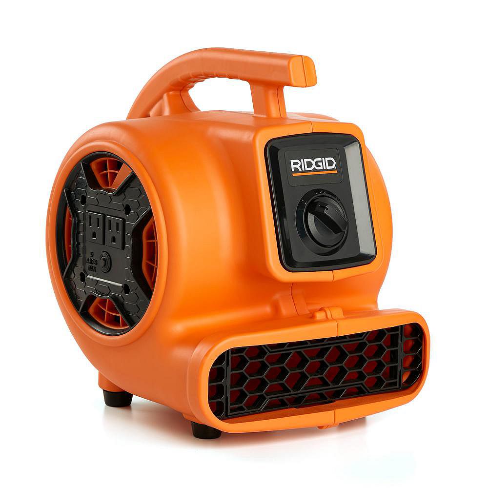 Ridgid Air Mover 600 Cfm Portable Floor Dryer Blower Fan With Power Outlets For Daisy Ch The Home Depot Canada