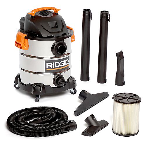 37.5L (10 gal.) 6.0 Peak HP Stainless Steel Wet Dry Vacuum