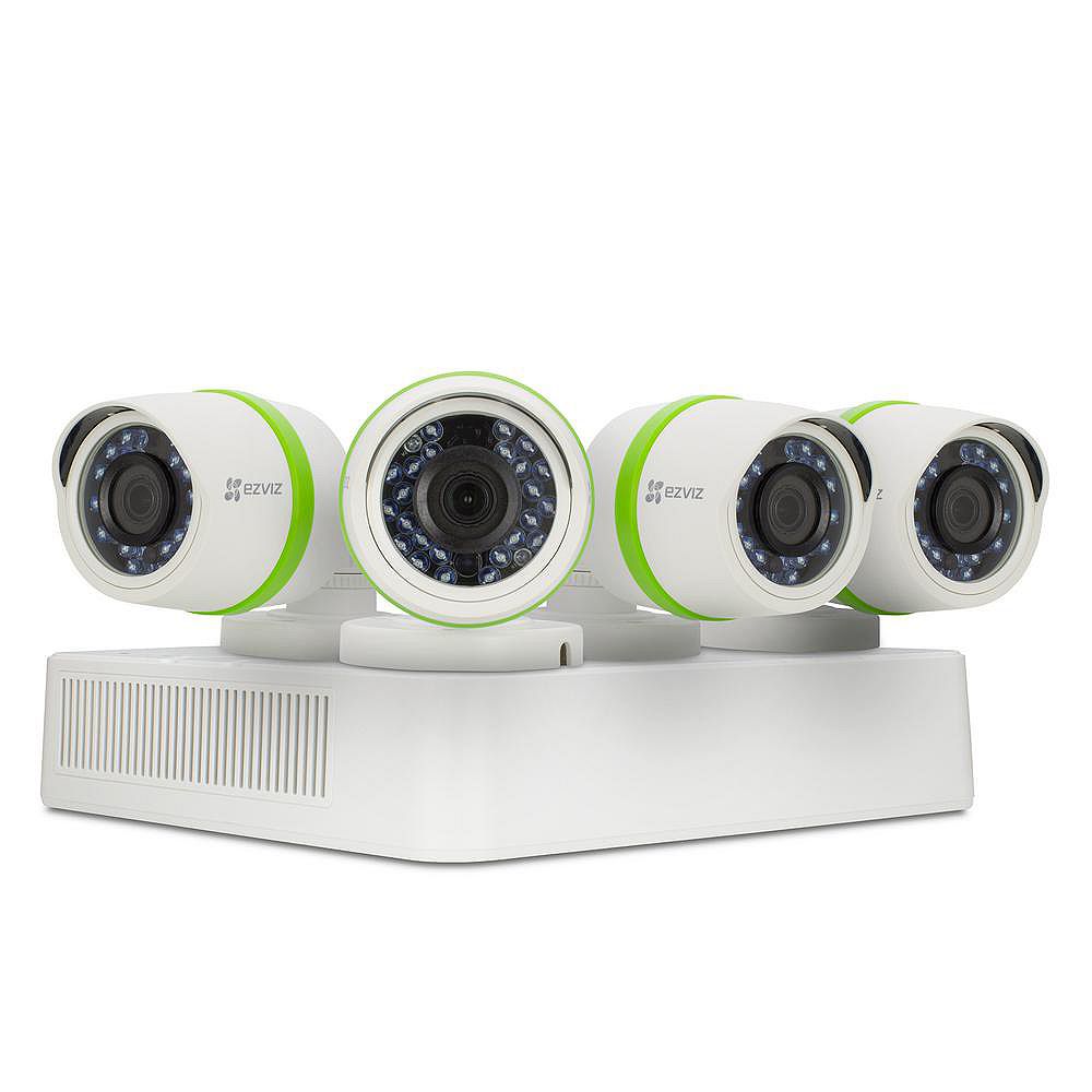 Ezviz 4 Channel 720p Surveillance System W 4 Bullet Cameras And 1tb