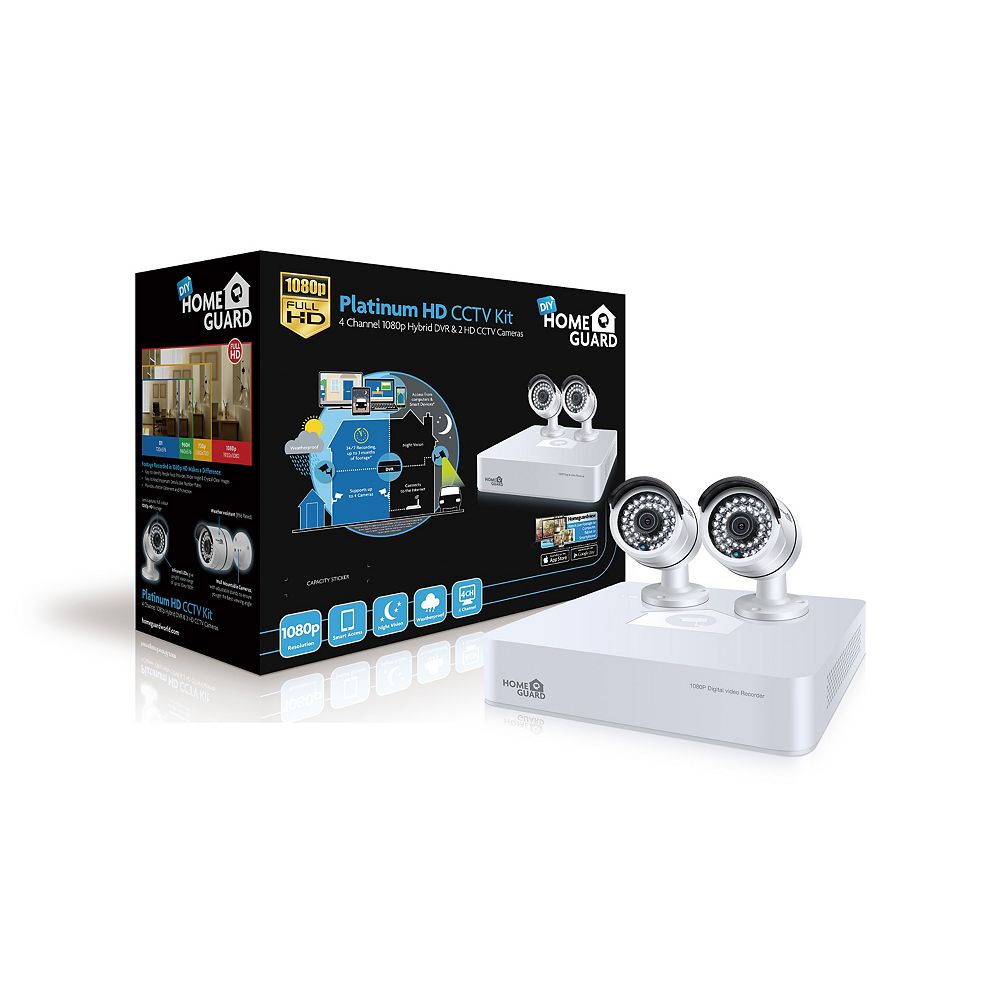 Homeguard Platinum Security System 1080p 4 Channel Hybrid DVR & 2 x HD