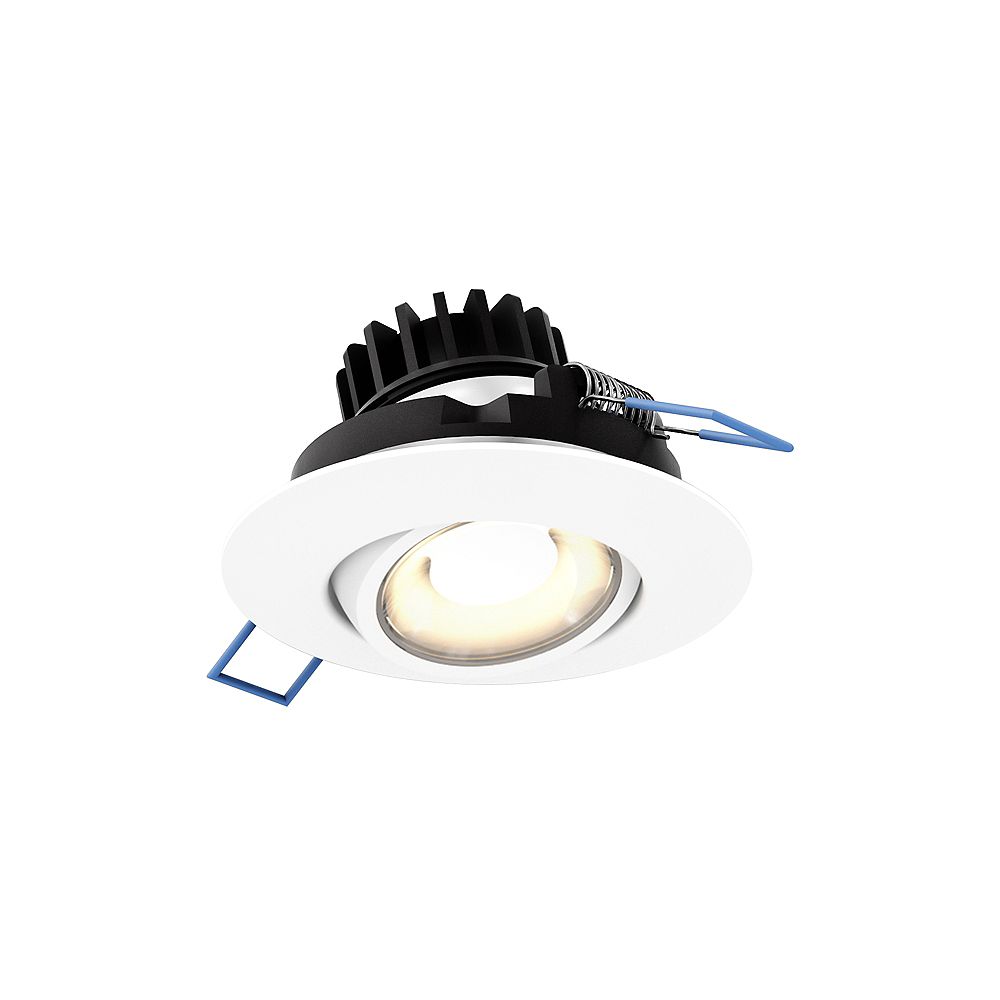 Illume 3-inch LED Round Gimbal Recessed Light in White Finish, 360Â
