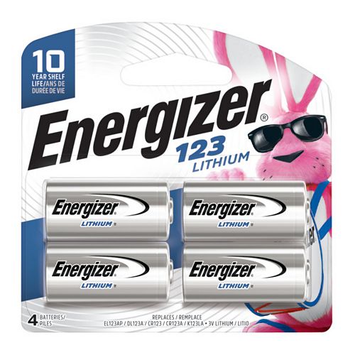 Energizer 123 Batteries, 4 Pack